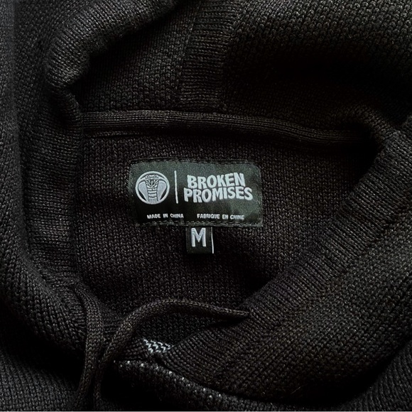 Broken Promises NWT Hoodie Graveyard Knit Sweater Top - Picture 4 of 13